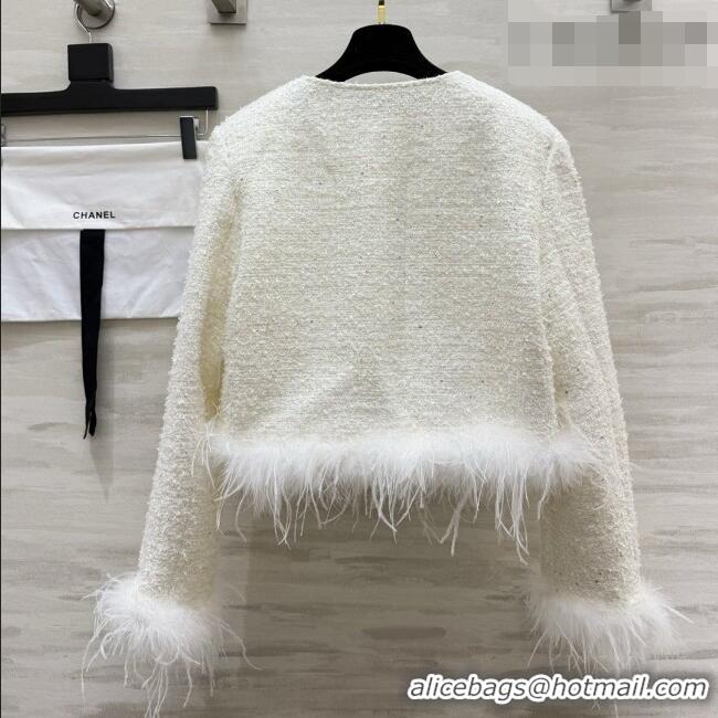 Best Quality Chanel Tweed Jacket CH092940 White 2026
