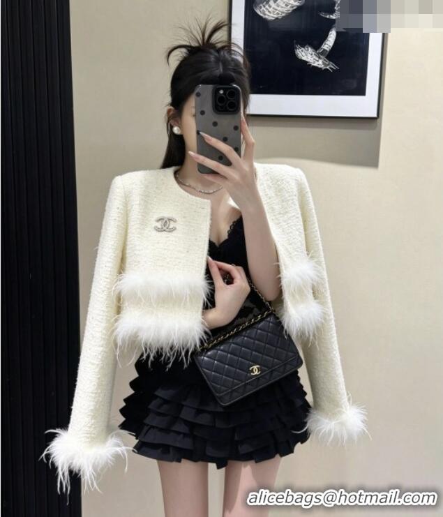 Best Quality Chanel Tweed Jacket CH092940 White 2026