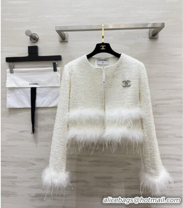 Best Quality Chanel Tweed Jacket CH092940 White 2026
