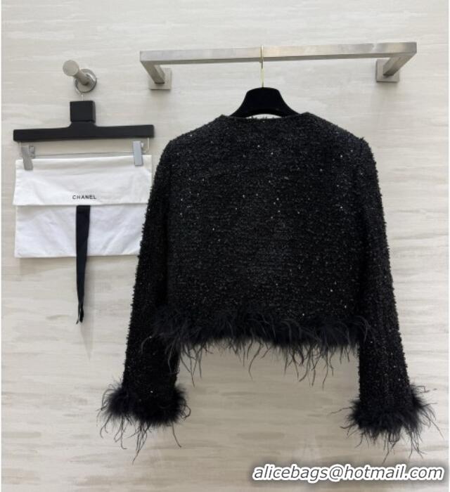 Buy Fashionable Chanel Tweed Jacket CH092941 Black 2026
