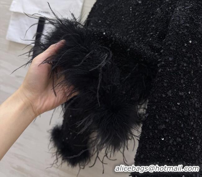 Buy Fashionable Chanel Tweed Jacket CH092941 Black 2026
