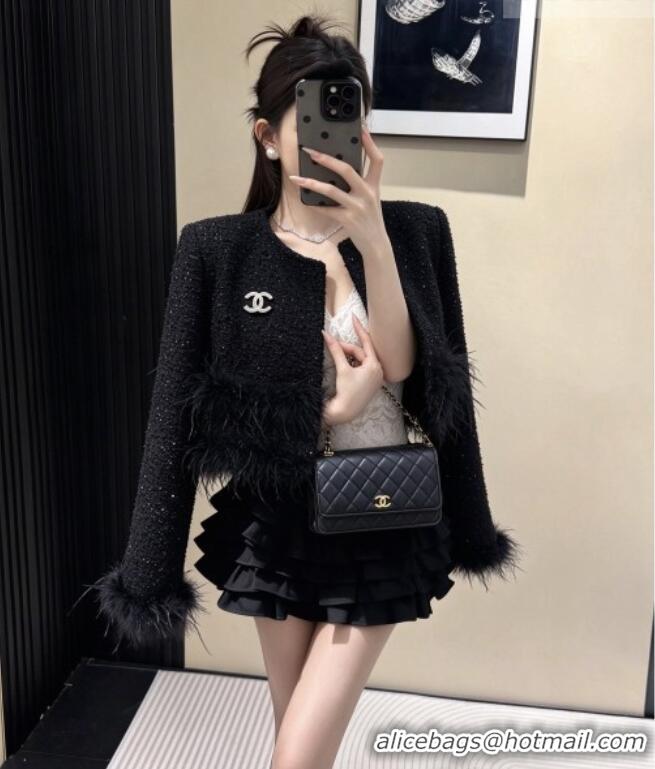 Buy Fashionable Chanel Tweed Jacket CH092941 Black 2026