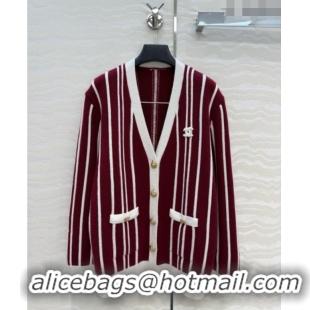 Traditional Specials Chanel Cashmere and Wool Cardigan CH092955 White/Burgundy 2026