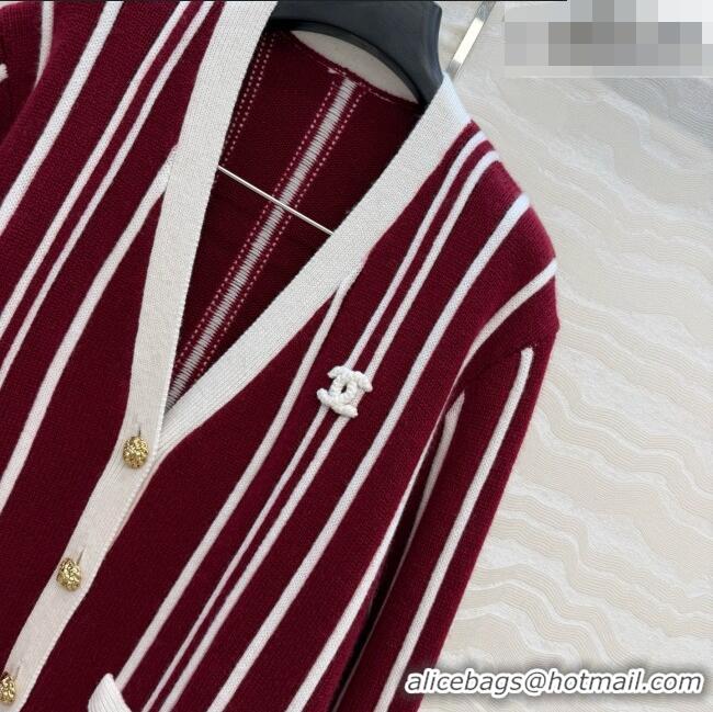 Traditional Specials Chanel Cashmere and Wool Cardigan CH092955 White/Burgundy 2026