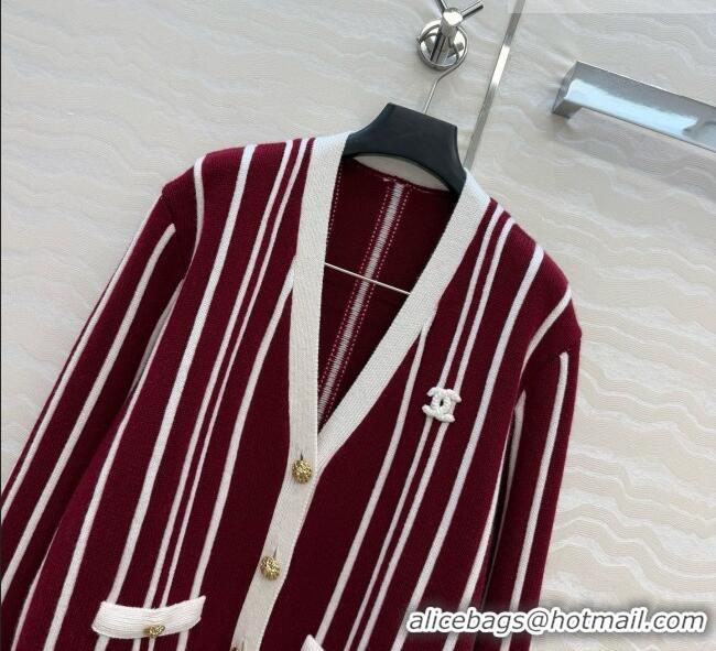 Traditional Specials Chanel Cashmere and Wool Cardigan CH092955 White/Burgundy 2026