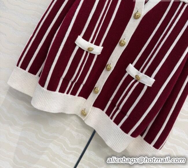 Traditional Specials Chanel Cashmere and Wool Cardigan CH092955 White/Burgundy 2026
