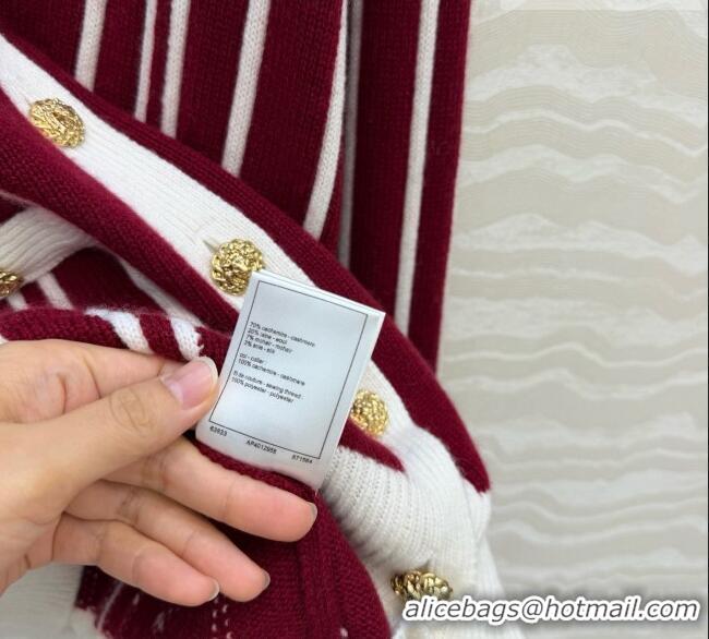 Traditional Specials Chanel Cashmere and Wool Cardigan CH092955 White/Burgundy 2026