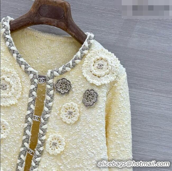 Promotional Chanel Cashmere and Cotton Cardigan CH092957 Light Yellow 2026