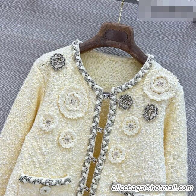 Promotional Chanel Cashmere and Cotton Cardigan CH092957 Light Yellow 2026