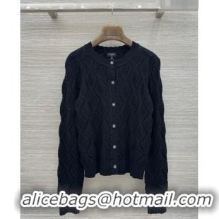 New Discount Chanel Cotton and Silk Cardigan CH092958 Black 2026