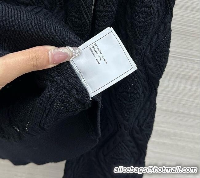 New Discount Chanel Cotton and Silk Cardigan CH092958 Black 2026