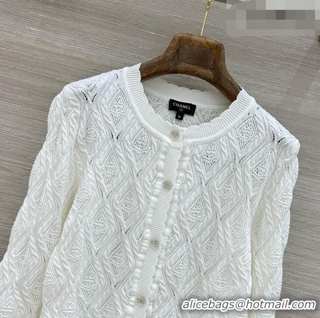 Well Crafted Chanel Cotton and Silk Cardigan CH092959 White 2026