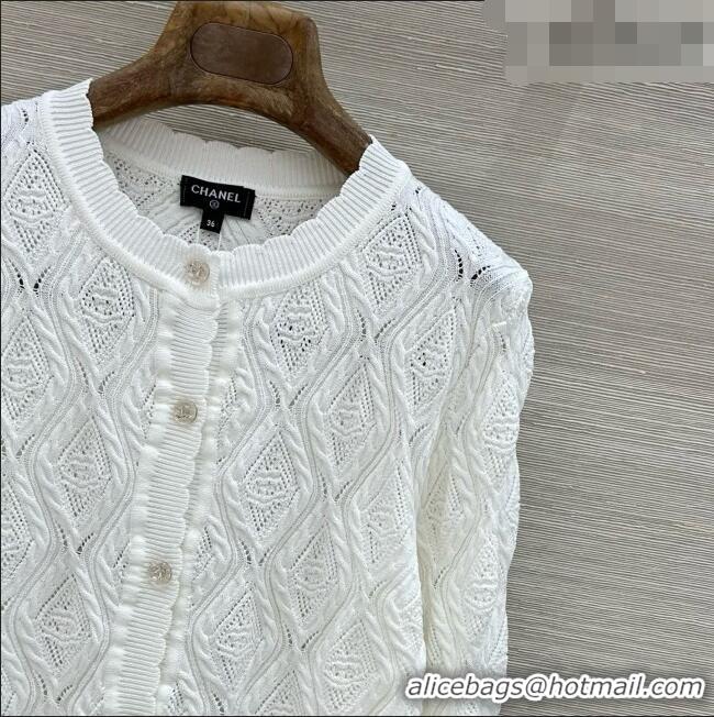 Well Crafted Chanel Cotton and Silk Cardigan CH092959 White 2026
