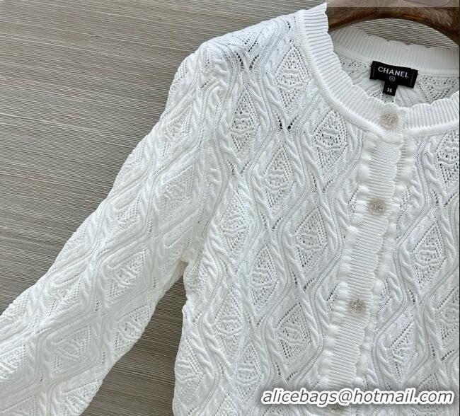Well Crafted Chanel Cotton and Silk Cardigan CH092959 White 2026