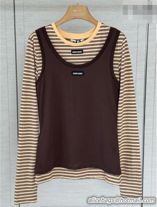 Spot Bulk Miu Miu Top CH092943 Brown/Yellow 2026