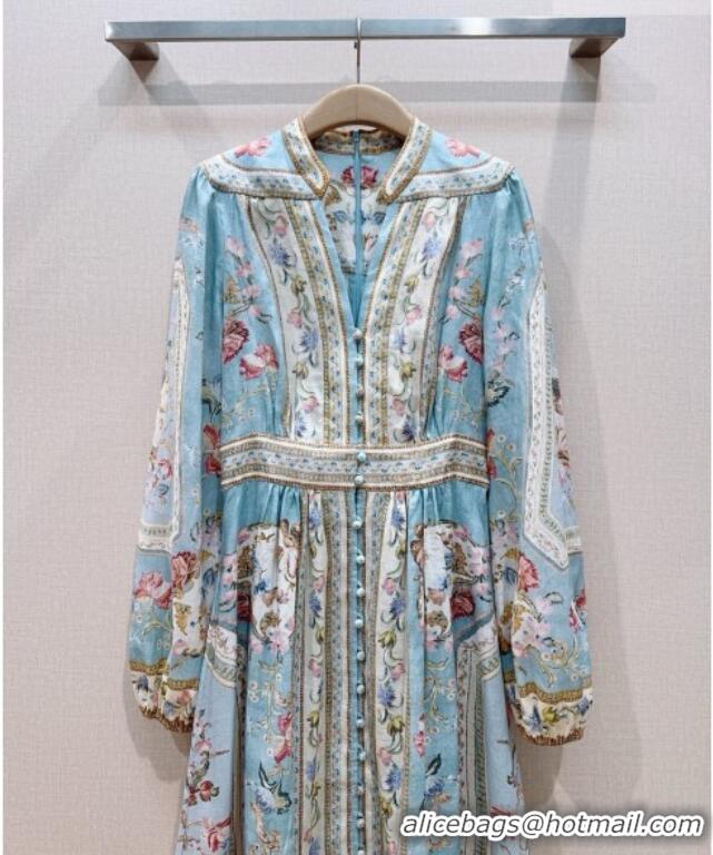 Low Cost Zimmermann Linen Dress Z092961 Blue 2026