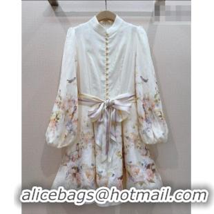 Newly Launched Zimmermann Linen Dress Z092963 White 2026