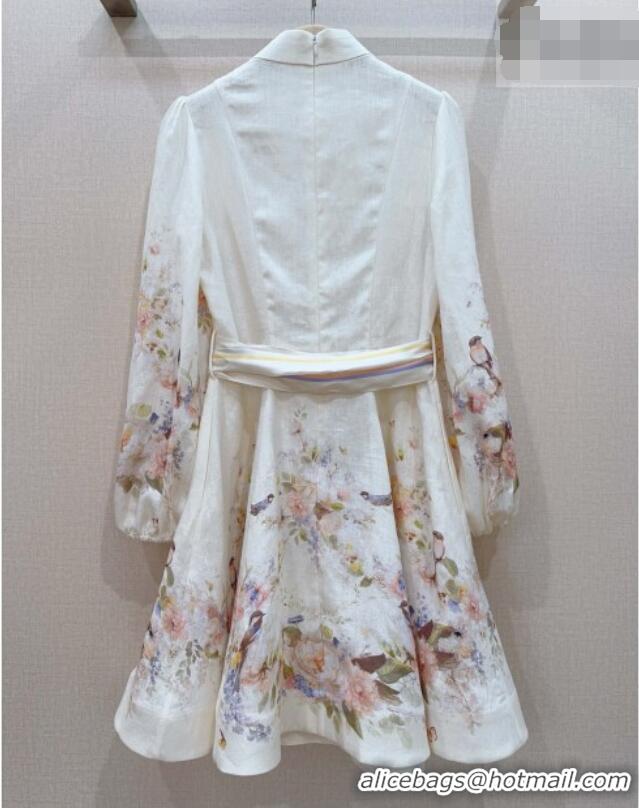 Newly Launched Zimmermann Linen Dress Z092963 White 2026