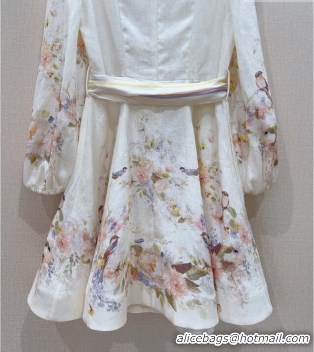Newly Launched Zimmermann Linen Dress Z092963 White 2026