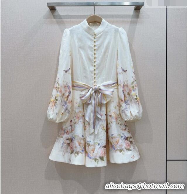 Newly Launched Zimmermann Linen Dress Z092963 White 2026