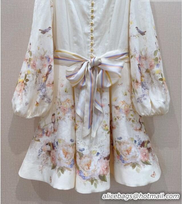 Newly Launched Zimmermann Linen Dress Z092963 White 2026