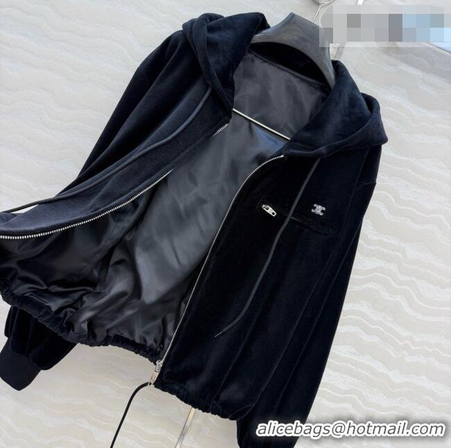 Grade Quality Celine Velvet Jacket and Pants C093025 Black 2026