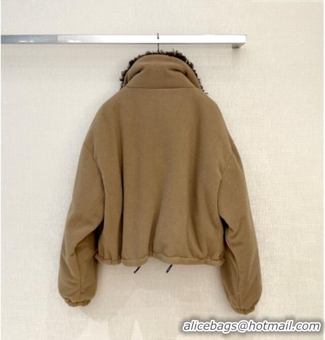 Best Quality Cheap Miu Miu Fleece Down Jacket M093009 Brown 2026
