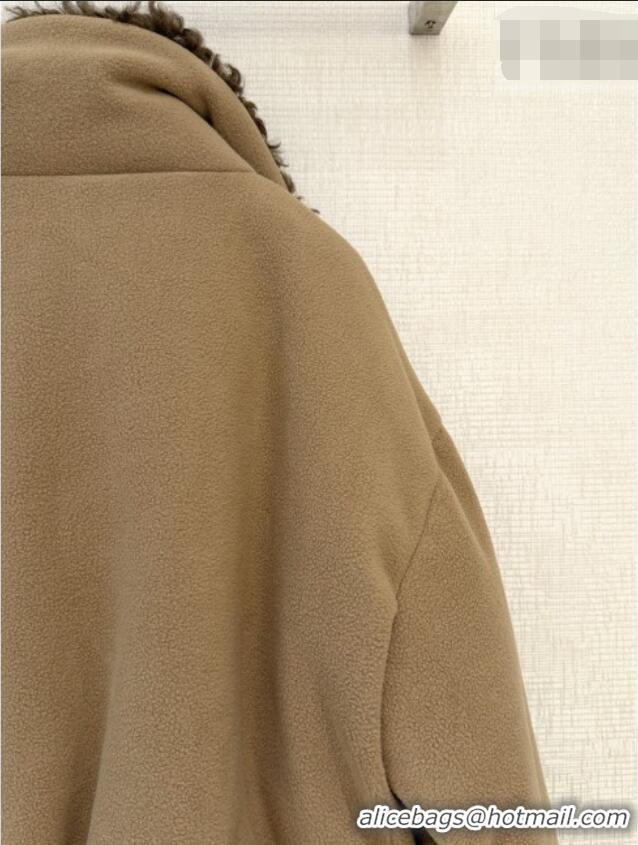 Best Quality Cheap Miu Miu Fleece Down Jacket M093009 Brown 2026