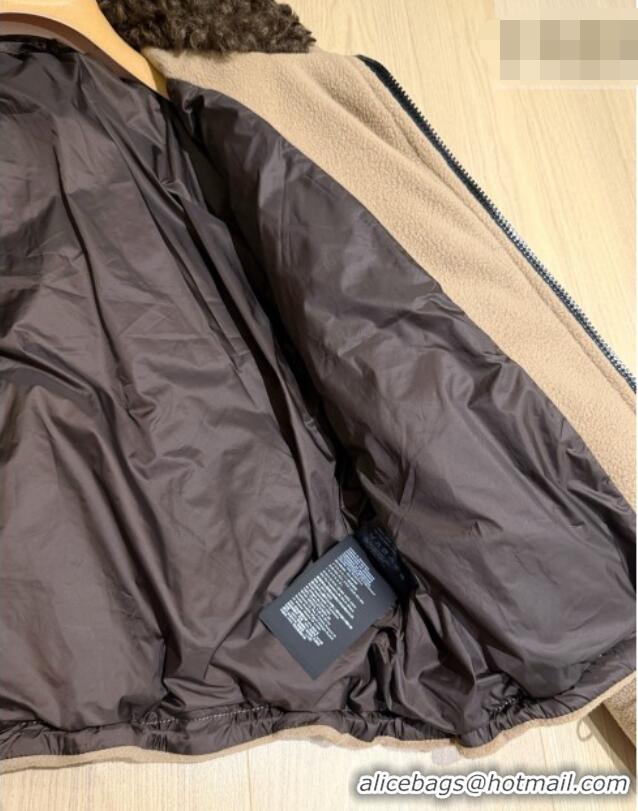 Best Quality Cheap Miu Miu Fleece Down Jacket M093009 Brown 2026
