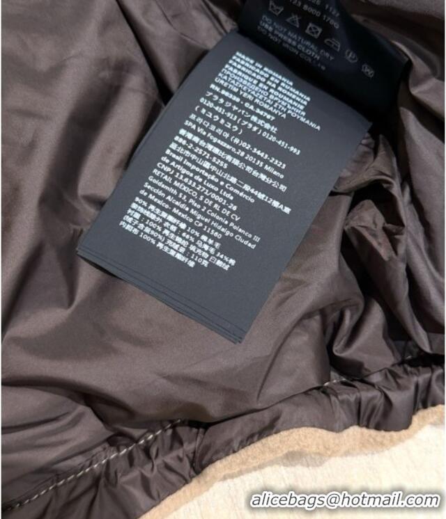Best Quality Cheap Miu Miu Fleece Down Jacket M093009 Brown 2026