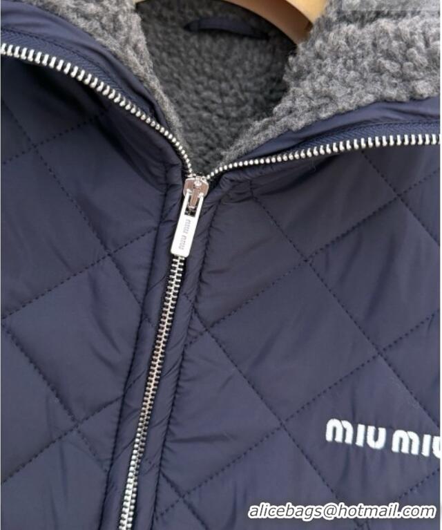 Well Crafted Miu Miu Fleece Down Jacket M093010 Deep Blue 2026