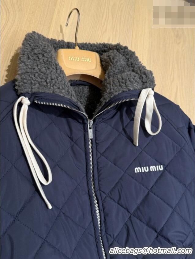 Well Crafted Miu Miu Fleece Down Jacket M093010 Deep Blue 2026