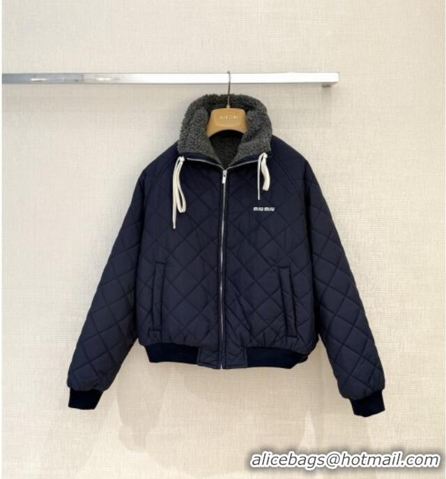 Well Crafted Miu Miu Fleece Down Jacket M093010 Deep Blue 2026