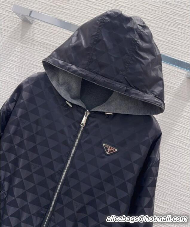Best Grade Prada Reversible Jacket P093002 Black/Grey 2026