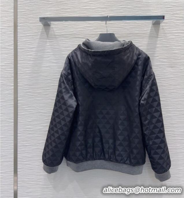 Best Grade Prada Reversible Jacket P093002 Black/Grey 2026