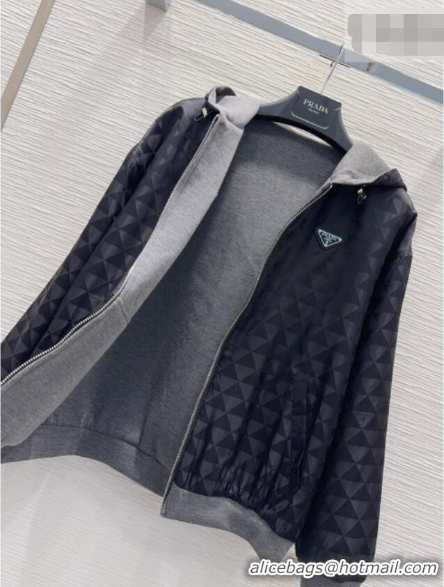 Best Grade Prada Reversible Jacket P093002 Black/Grey 2026