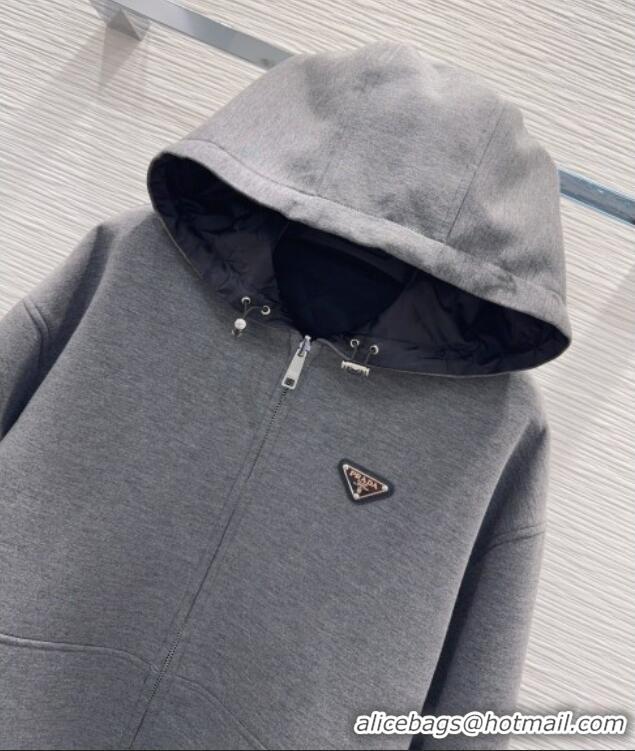 Best Grade Prada Reversible Jacket P093002 Black/Grey 2026