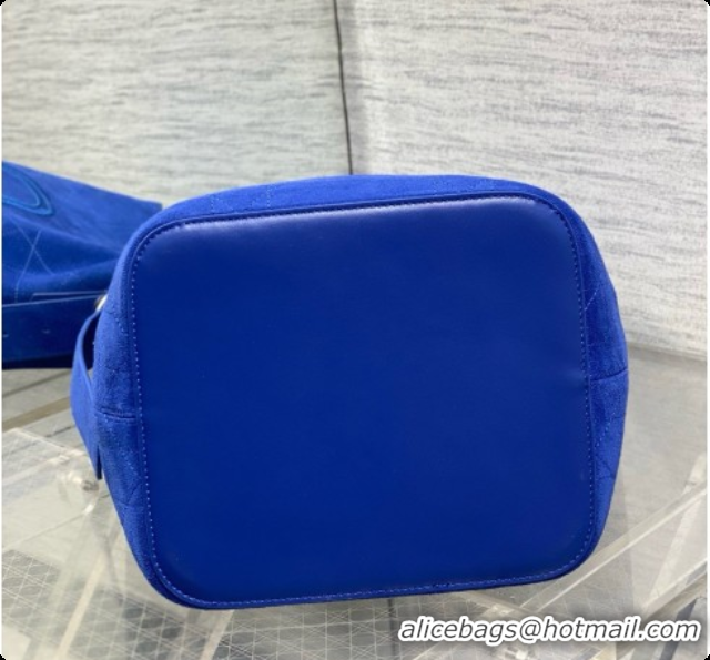New Design Dior Jett Médaillon Bucket Bag in Cannage Suede Calfskin Blue 2026 6090440