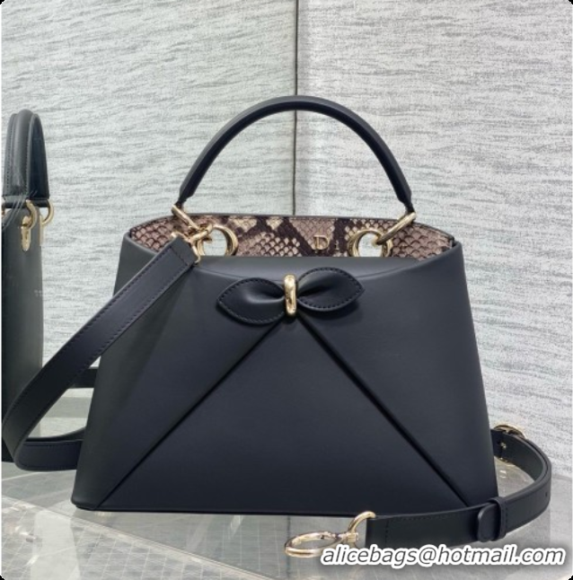 Low Cost Dior Small Cigale Bag in Black Smooth Calfskin D090441 2026