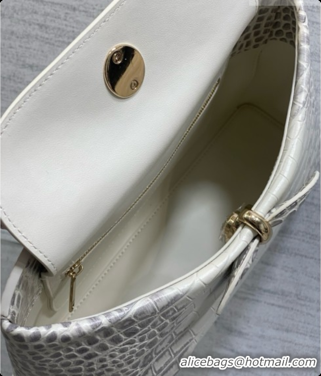 Buy Discount Dior Small Cigale Bag in Crocodile Pattern Calfskin D090443 White 2026