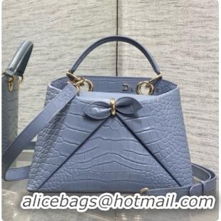 Best Design Dior Small Cigale Bag in Crocodile Pattern Calfskin D090445 Blue 2026