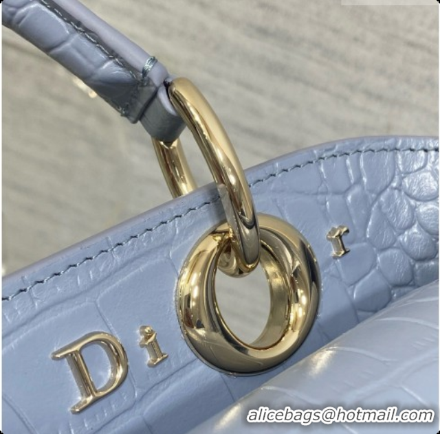 Best Design Dior Small Cigale Bag in Crocodile Pattern Calfskin D090445 Blue 2026