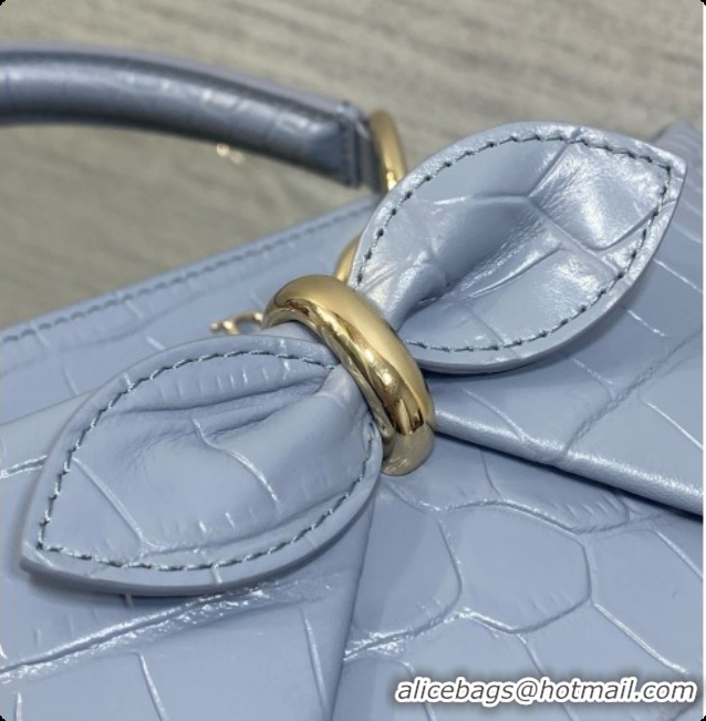 Best Design Dior Small Cigale Bag in Crocodile Pattern Calfskin D090445 Blue 2026