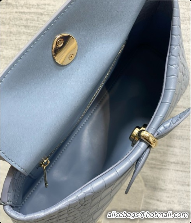 Best Design Dior Small Cigale Bag in Crocodile Pattern Calfskin D090445 Blue 2026