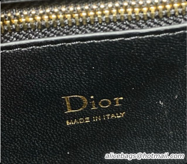 Best Quality Dior Small Cigale Bag in Crocodile Pattern Calfskin D090446 Black 2026