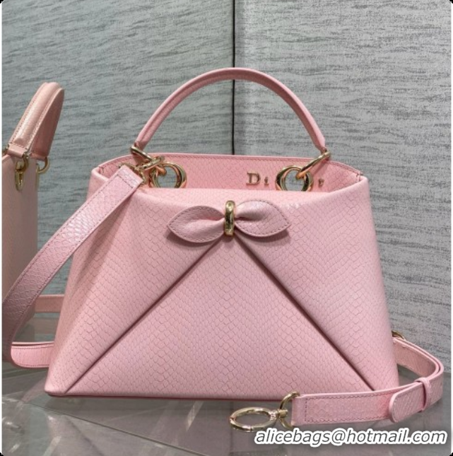 Cute Dior Small Cigale Bag in SnakeskinPattern Calfskin D090447 Pink 2026