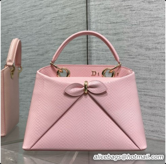 Cute Dior Small Cigale Bag in SnakeskinPattern Calfskin D090447 Pink 2026