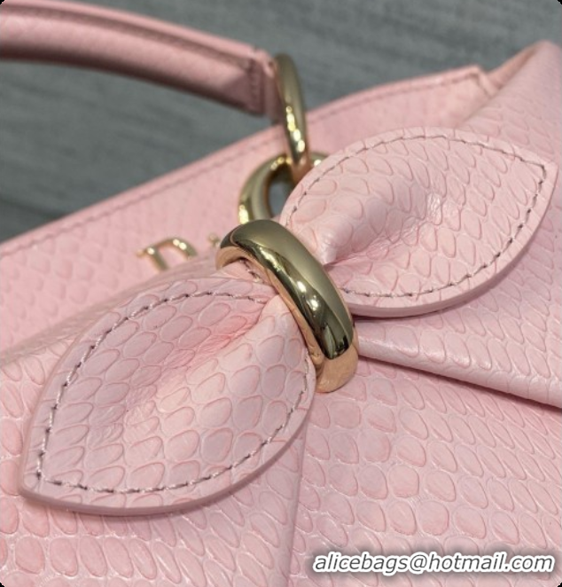Cute Dior Small Cigale Bag in SnakeskinPattern Calfskin D090447 Pink 2026