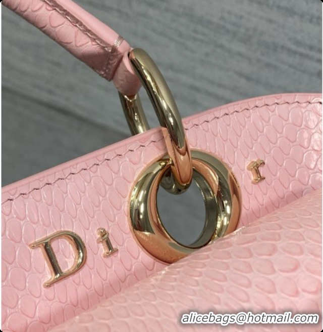 Cute Dior Small Cigale Bag in SnakeskinPattern Calfskin D090447 Pink 2026