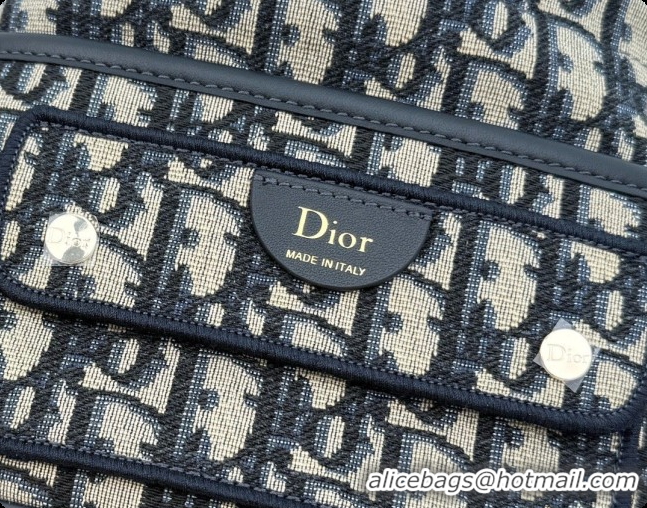 Best Luxury Dior Mini DiorTravel Bucket Bag in Blue Dior Oblique Jacquard S2426 2026